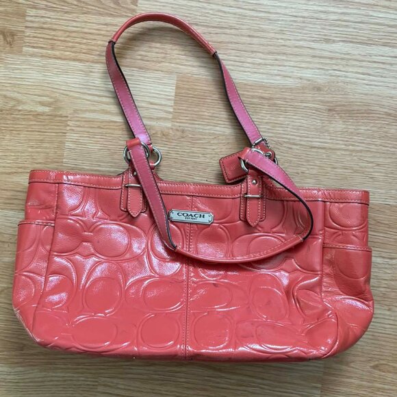 Coach Handbags - Authentic Coach Red Tote Bag with Beige Interior